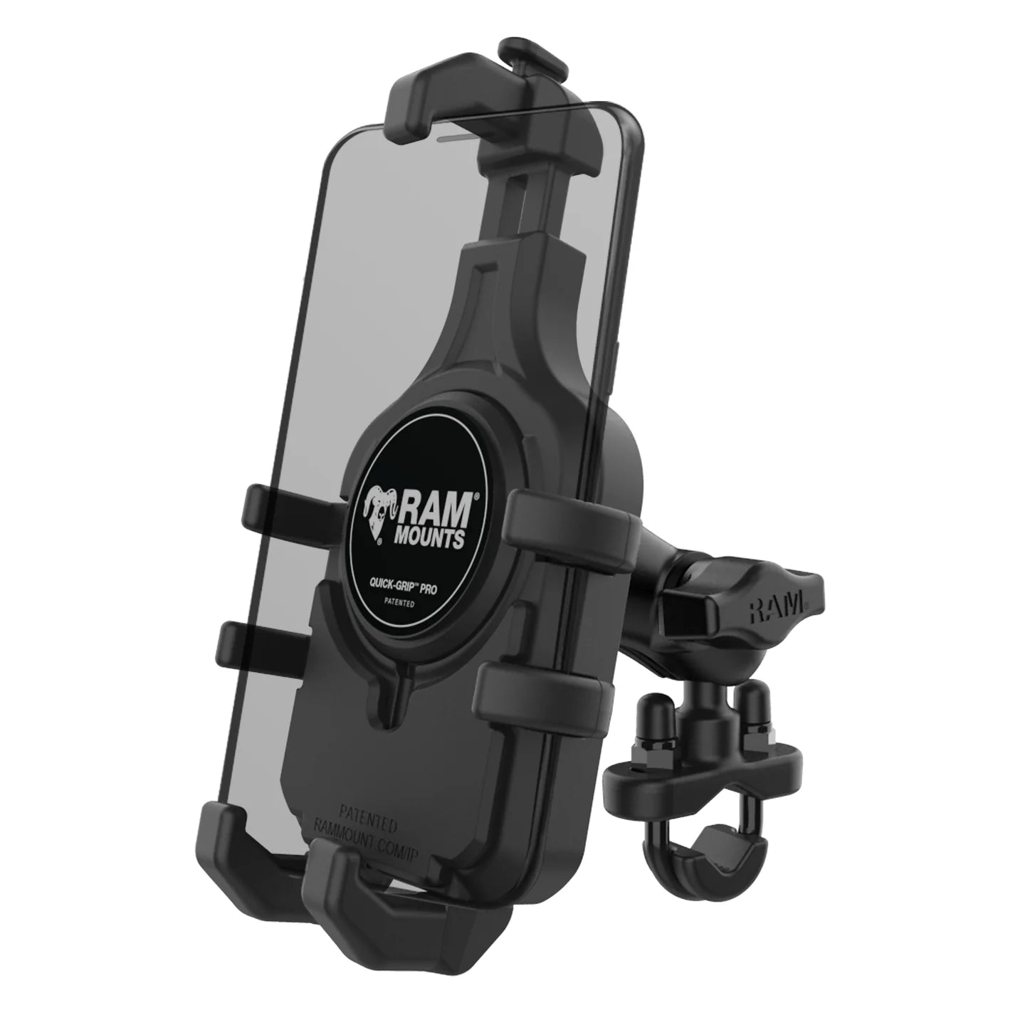 RAM MOUNTS | RAM Quick-Grip Pro Phone Mount with Handlebar U-Bolt Base - Short