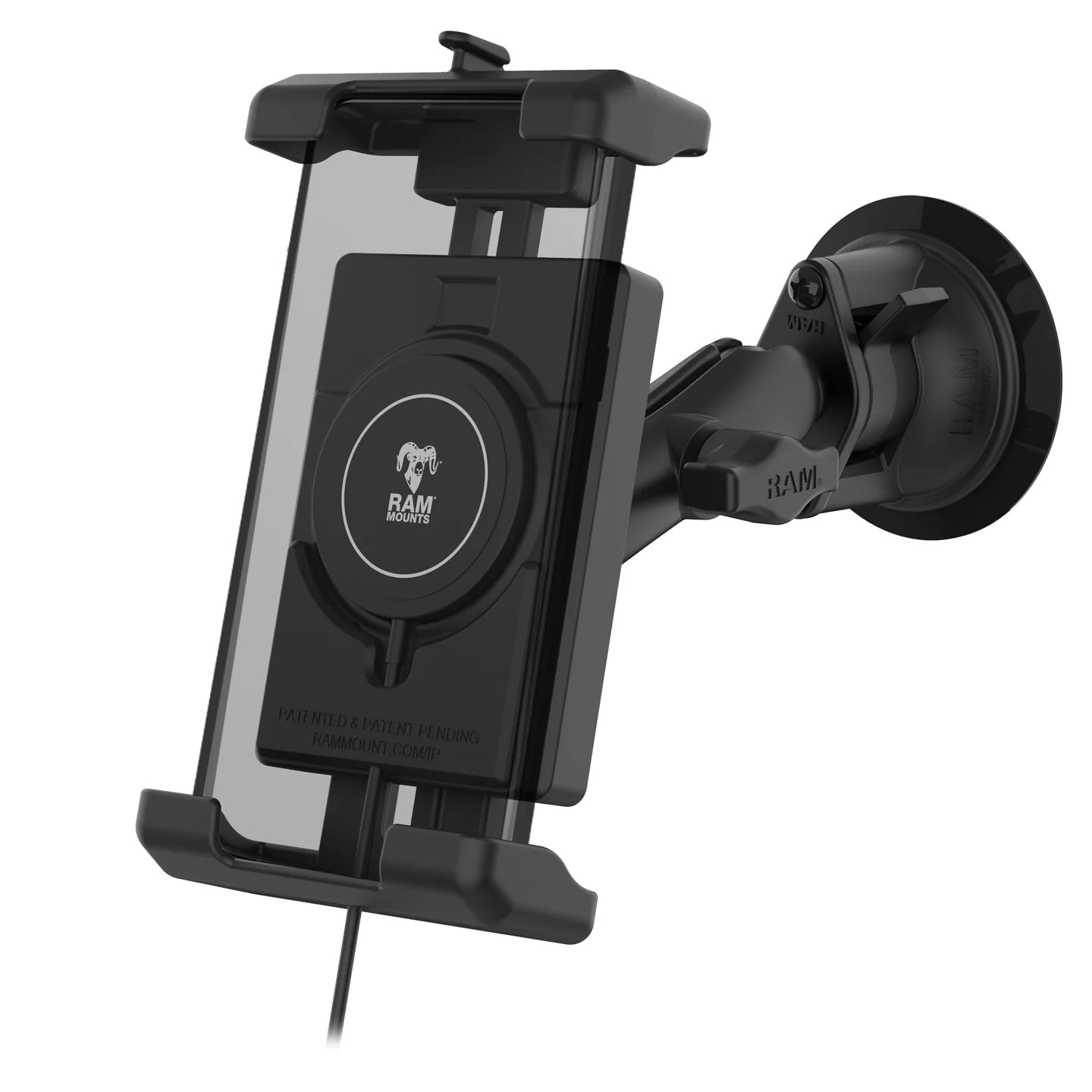 RAM MOUNTS | RAM Quick-Grip Pro XL Suction Cup Mount with Qi2 15W Wireless Charger