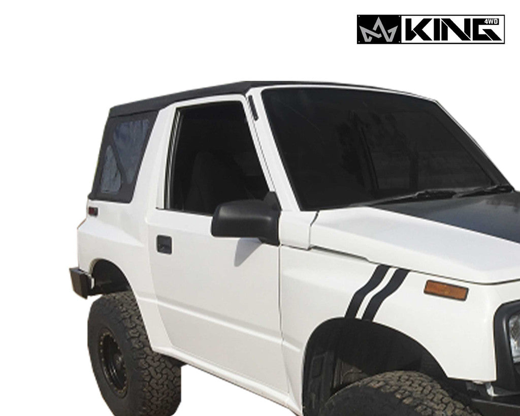 KING 4WD | Premium Replacement Soft Top, Black Diamond With Tinted Windows - 1986-1994 Suzuki Sidekick GEO Tracker (14011135)