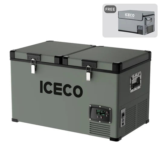 ICECO | 63.4QT VL60 Dual Zone Metal Fridge Freezer with Cover