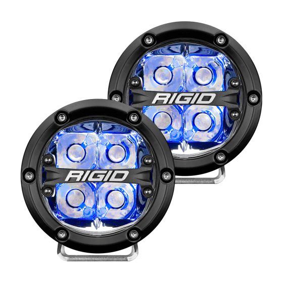 RIGID INDUSTRIES | 360-Series 4 Inch Led Off-Road Spot Optic with Blu Backlight | Pair (36115)
