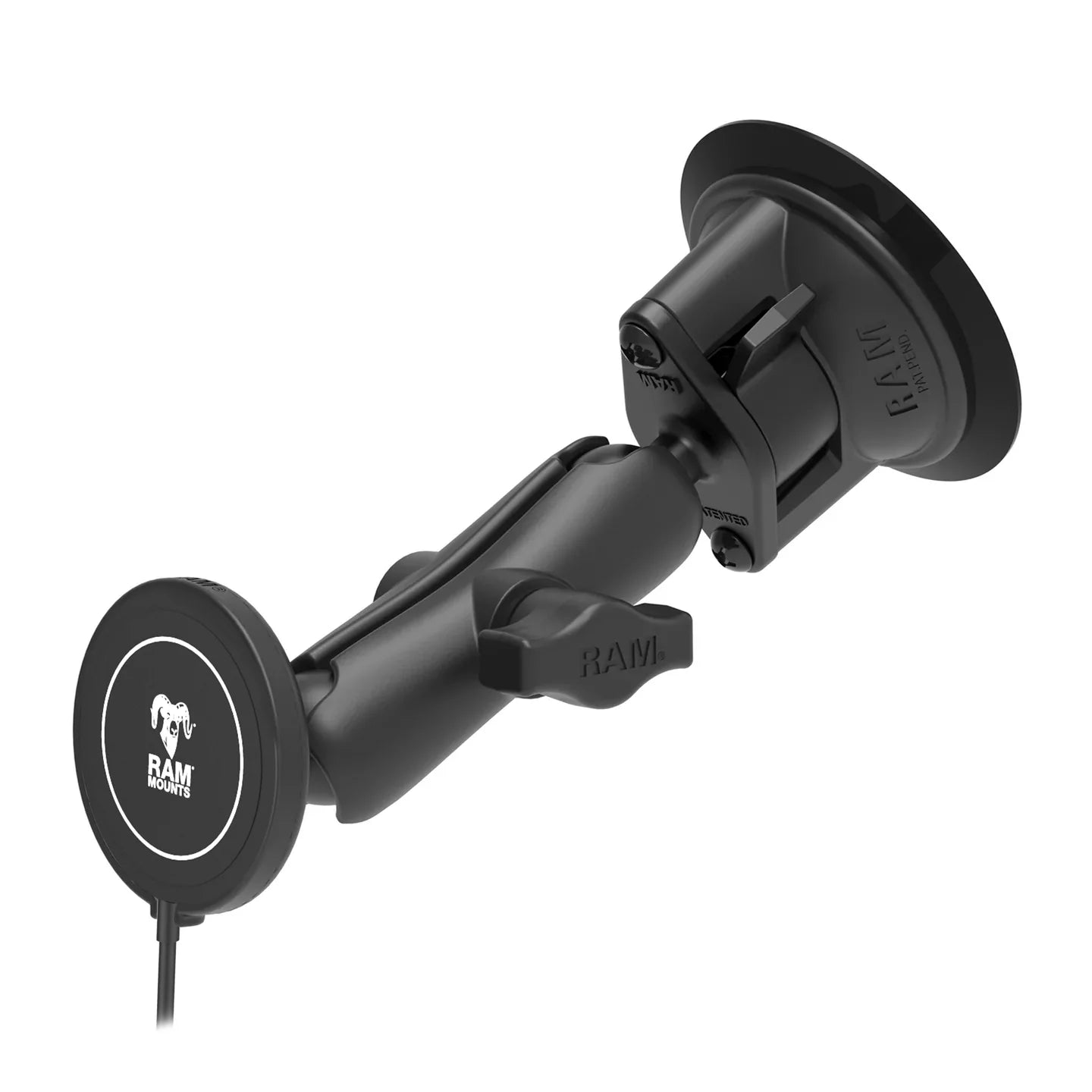 RAM MOUNTS | RAM Twist-Lock Suction Cup Mount with RAM Qi2 15W Wireless Charger