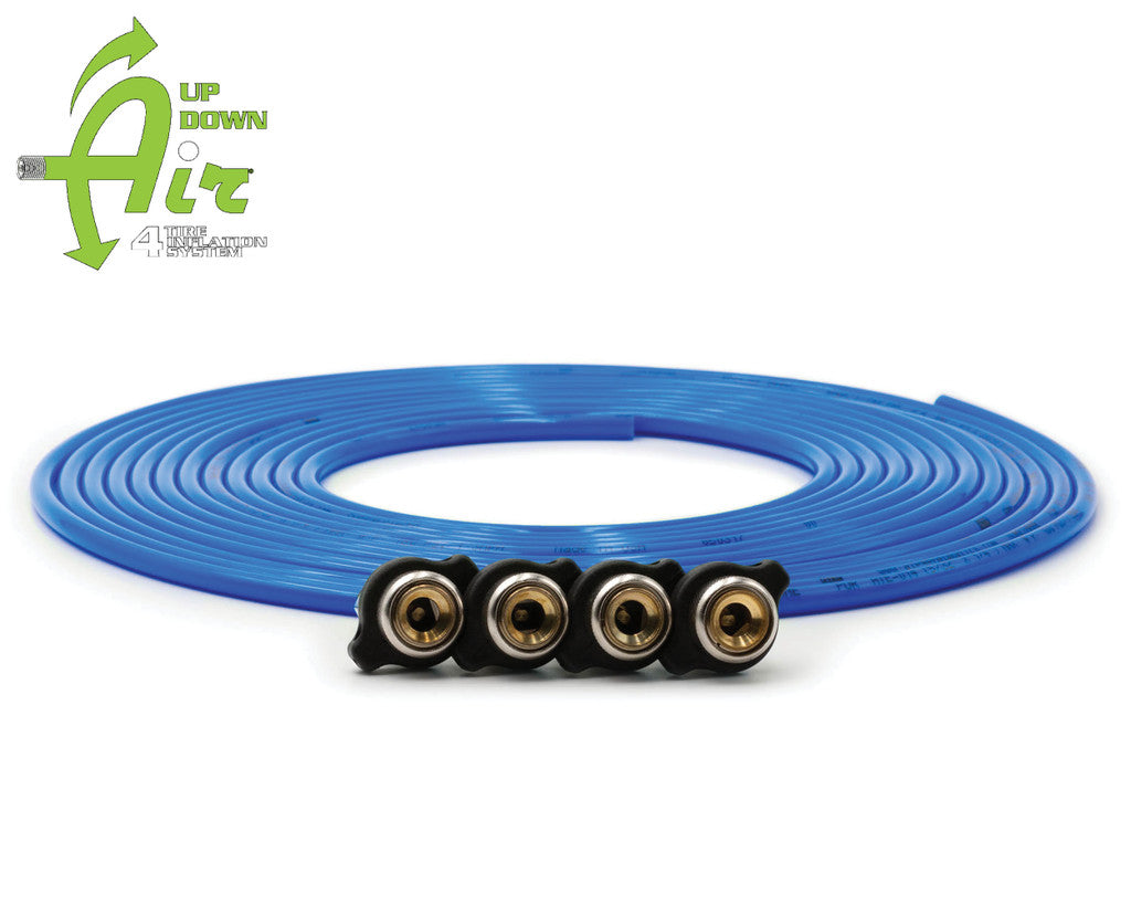 UP DOWN AIR | EGOI Replacement Tire Whip Hose Kit 240″ Blue With 4 Quick Release Chucks (340-4100BLU)