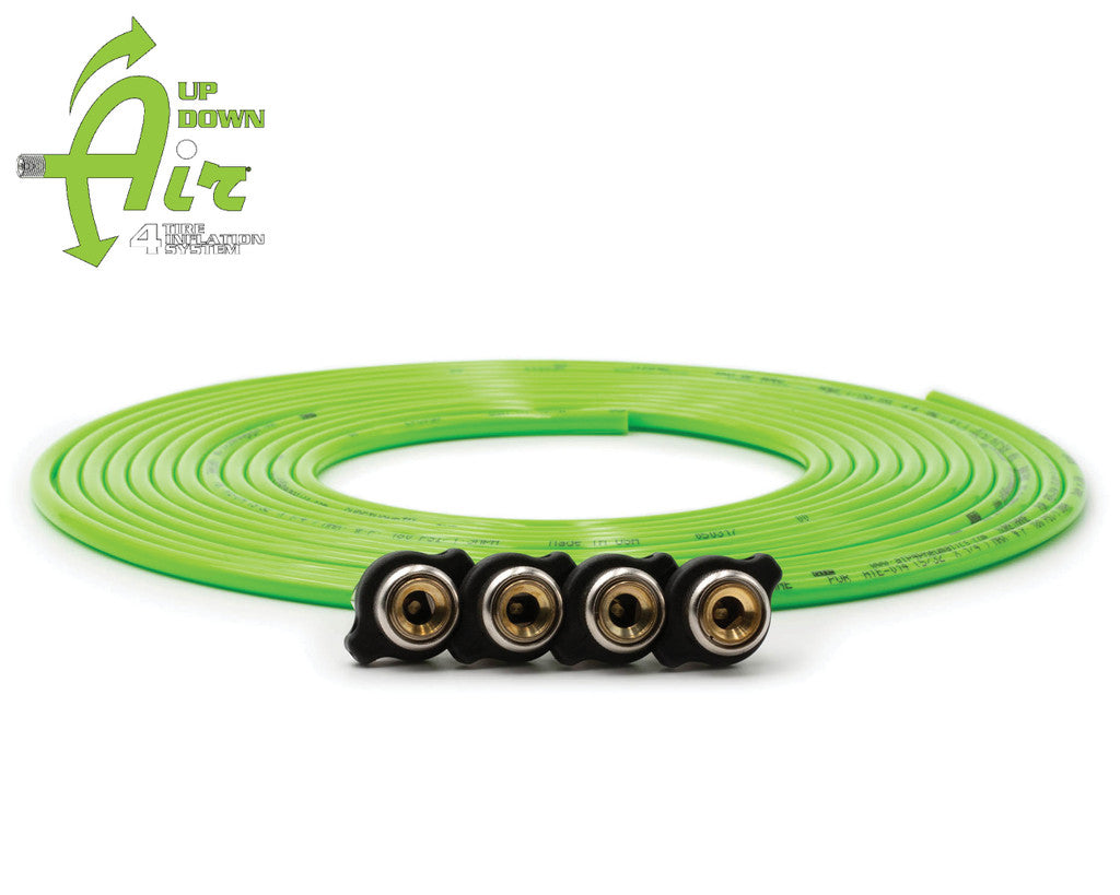 UP DOWN AIR | EGOI Replacement Tire Whip Hose Kit 240″ Green With 4 Quick Release Chucks (340-4100GRN)