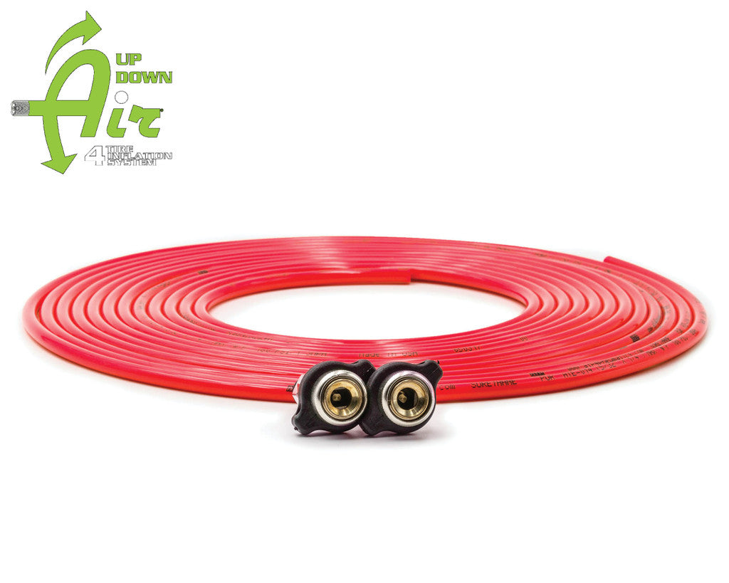UP DOWN AIR | EGOI Replacement Tire Whip Hose Kit 288″ Red With 2 Quick Release Chucks (388-2100RED)