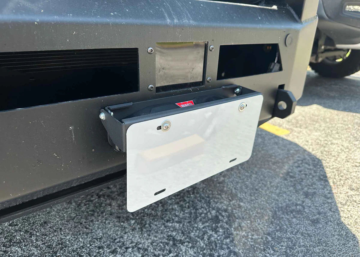 BACKWOODS ADVENTURE MODS | Flip Up Front License Plate Holder Hawse Fairlead (BW07-0001)