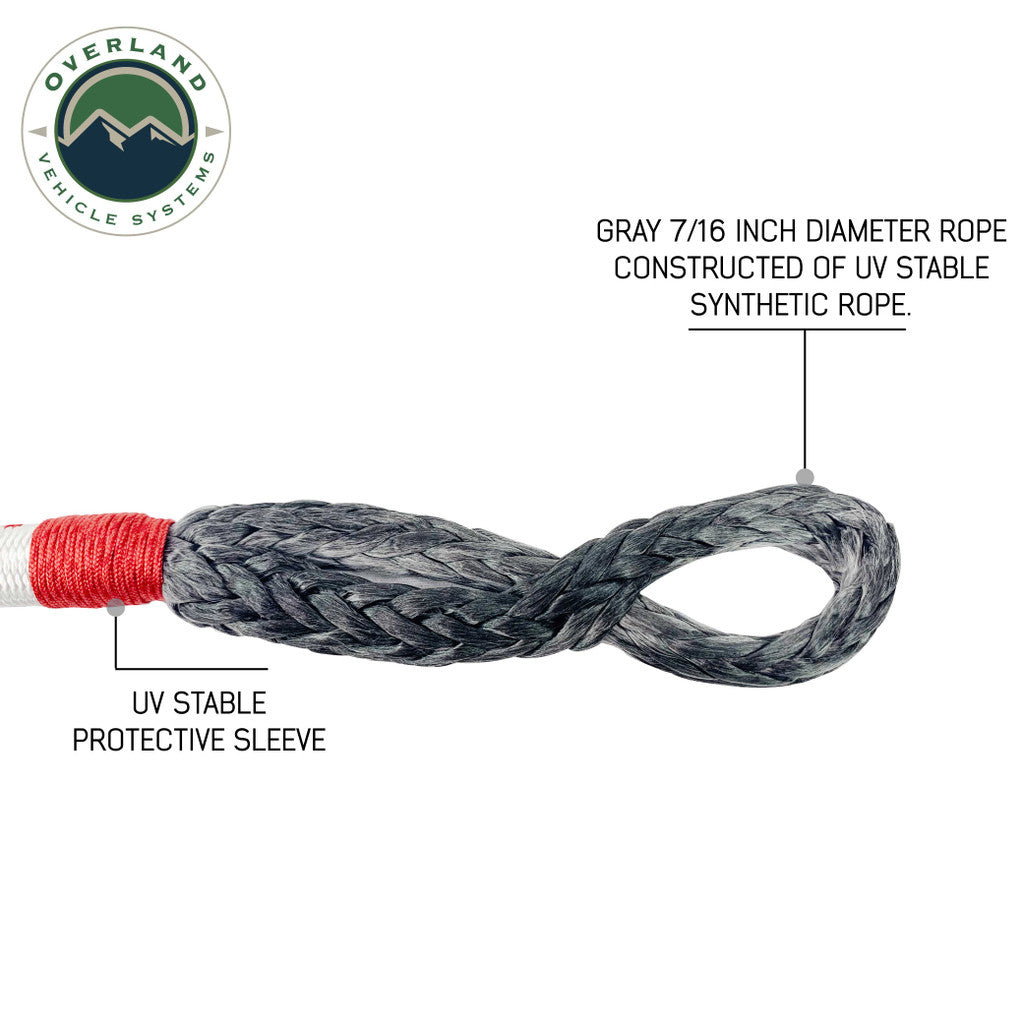 OVERLAND VEHICLE SYSTEMS | Soft Shackle 7/16" 41,000 lb. With Loop & Abrasive Sleeve - 23" With Storage Bag (19129903)