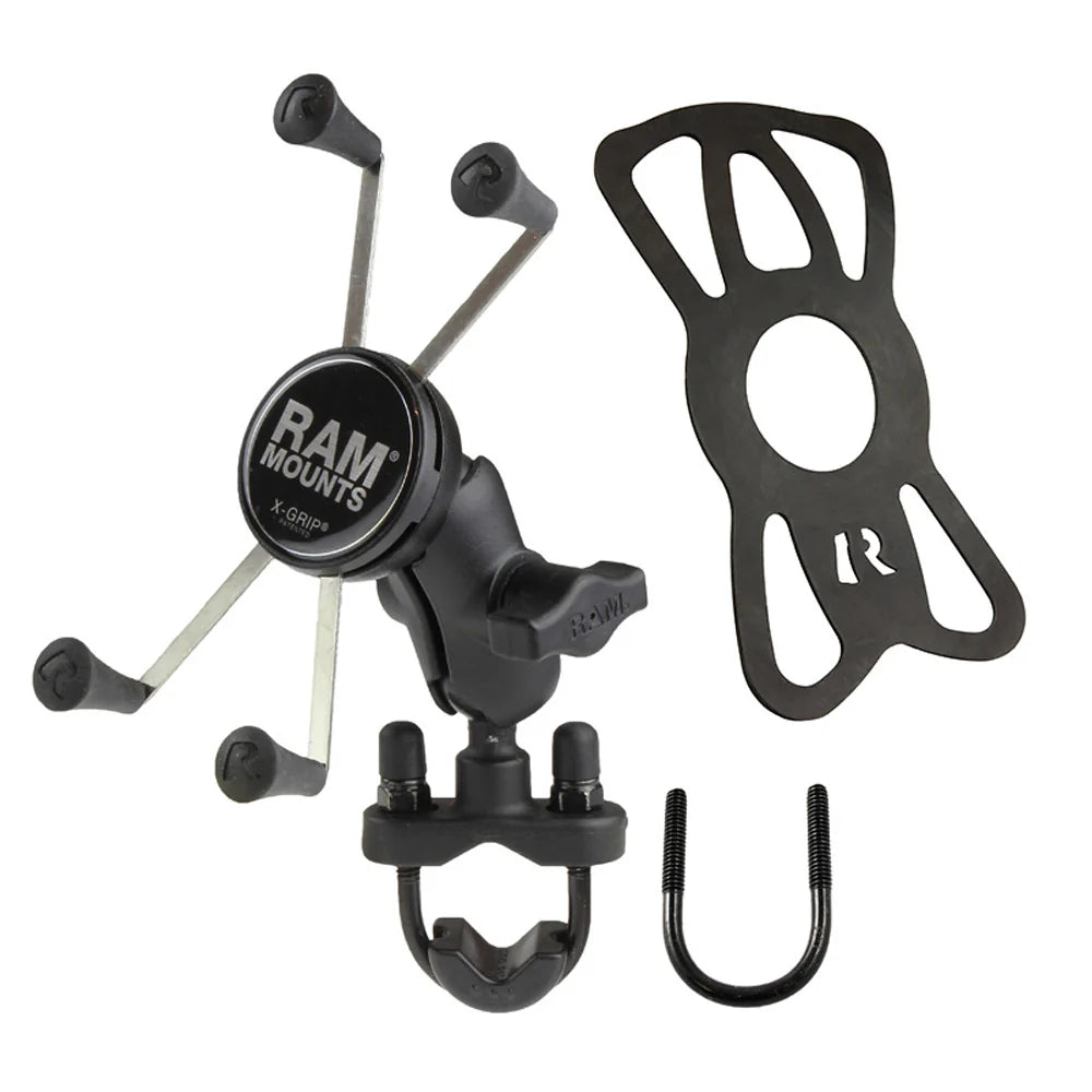 RAM MOUNTS | RAM X-Grip Large Phone Mount with Handlebar U-Bolt Base - Short