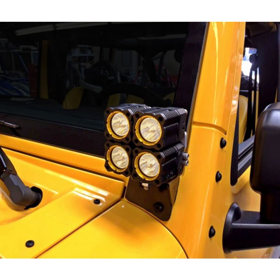 KC HILITES | Bracket Set - Light Mount - Windshield - Pillar Mount - Pair - for 07-18 Jeep JK (7316)