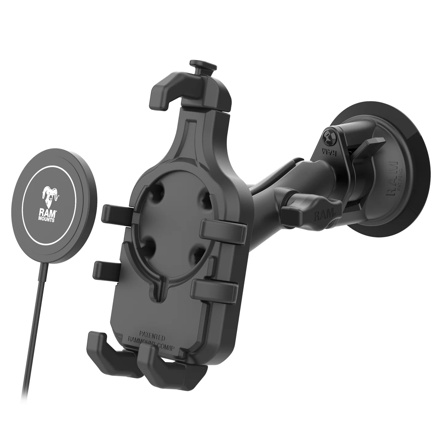 RAM MOUNTS | RAM Quick-Grip Pro Suction Cup Mount with Qi2 15W Wireless Charger