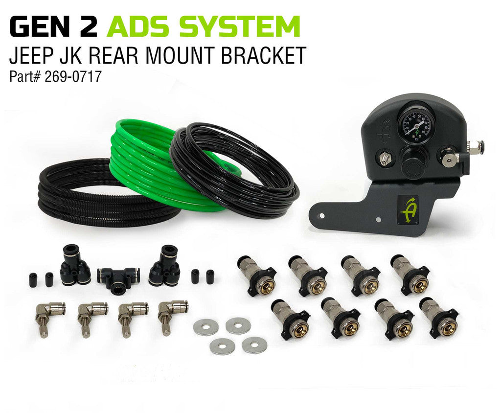 UP DOWN AIR | Jeep Wrangler JK & JKU GEN 4 Tire Inflation System Engine Bay Mount Driver Side Rear (269-0717)