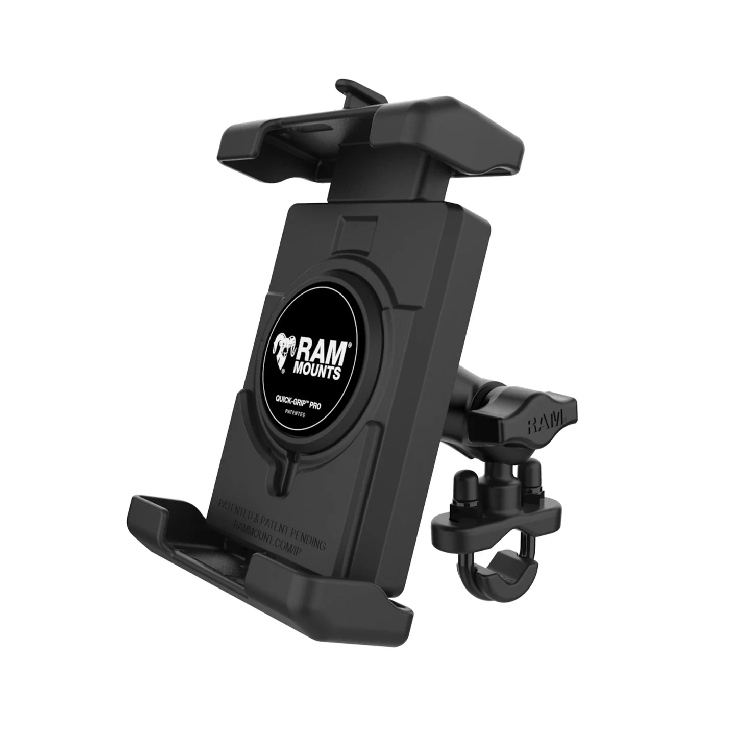RAM MOUNTS | RAM Quick-Grip Pro XL Phone Mount with Handlebar U-Bolt Base - Short