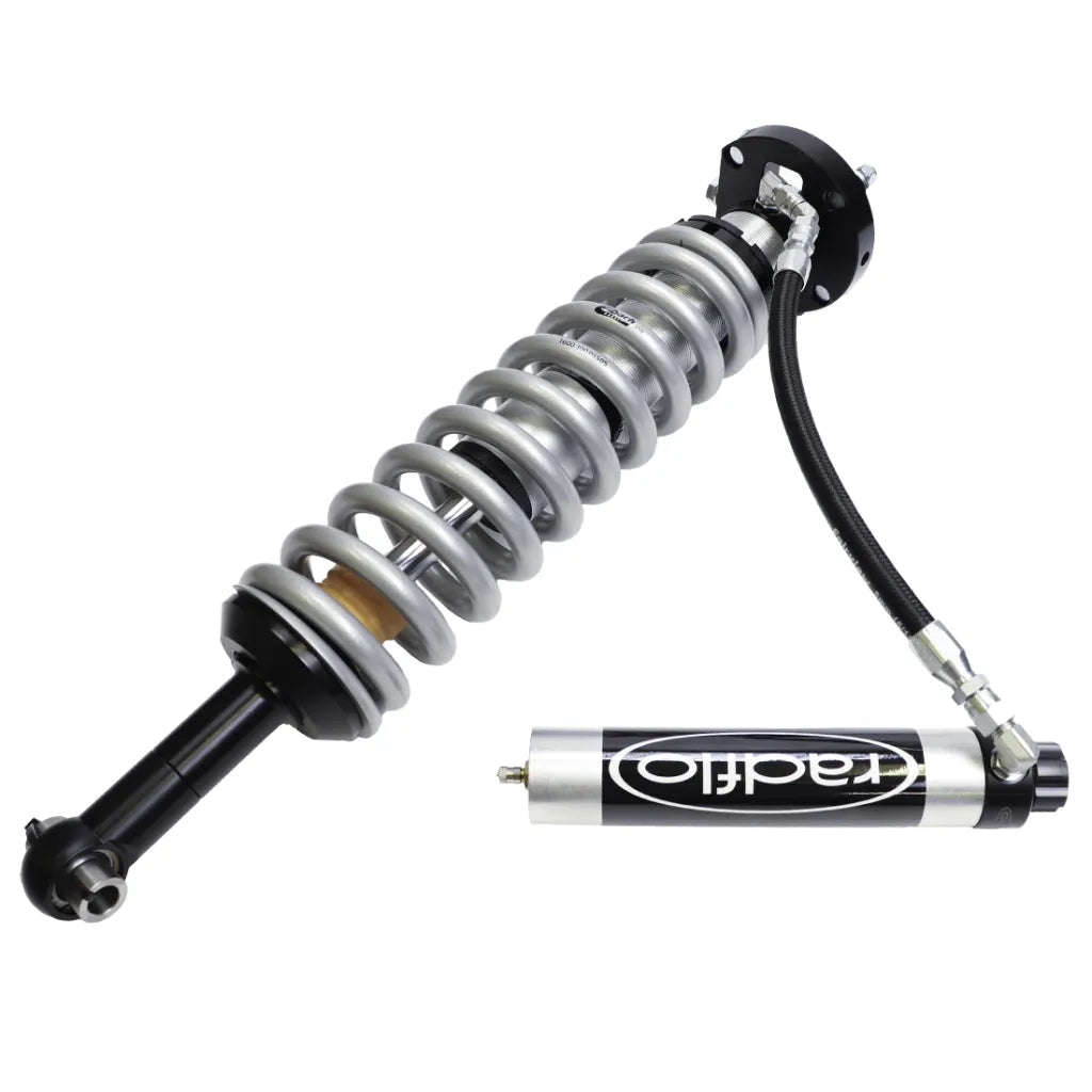 RADFLO SUSPENSION TECHNOLOGY | Tacoma 4th Gen (2024 - Present) Front Coilover Kit With Remote Reservoir And Compression Adjuster 2″ Lift (6CT-015-0A)