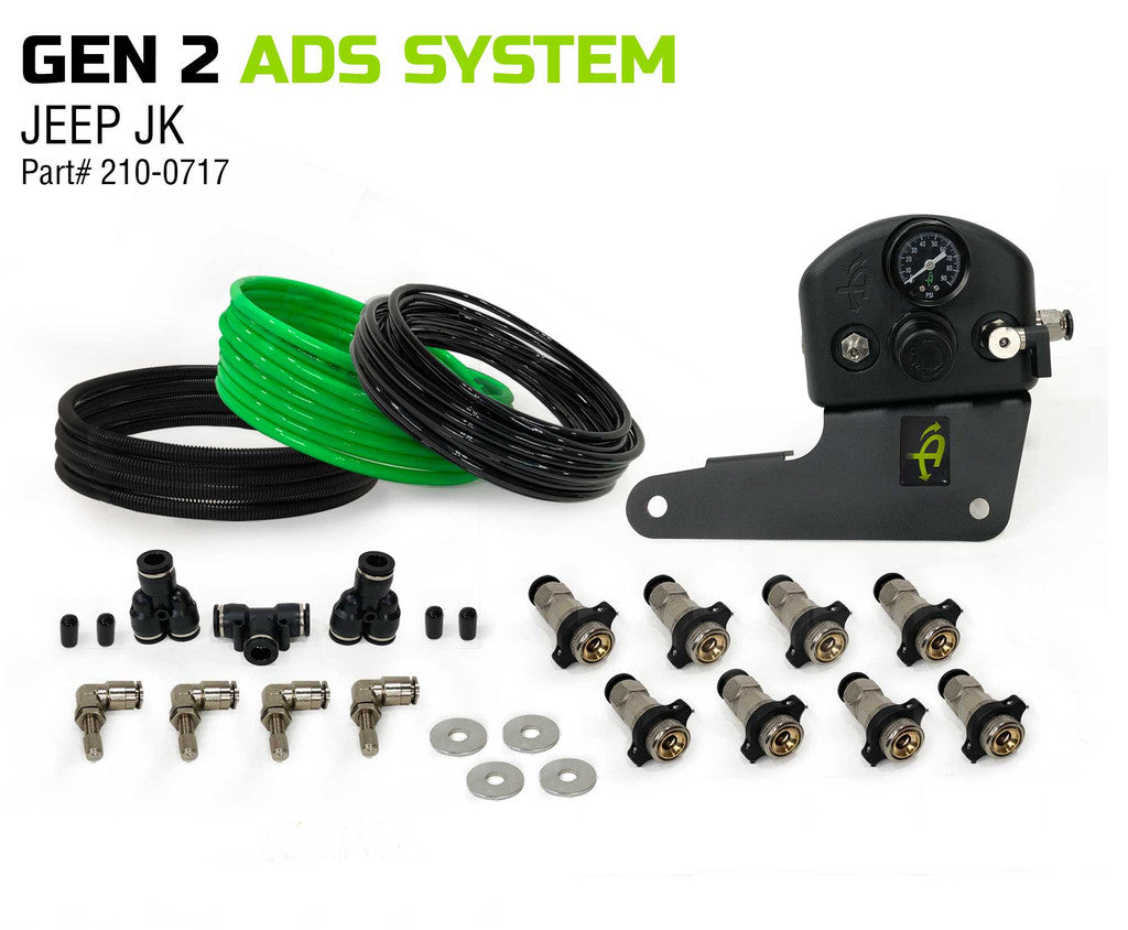 UP DOWN AIR | Jeep Wrangler JK & JKU GEN 2 4 Tire Inflation System Engine Bay Mount Driver Side Front (210-0717)