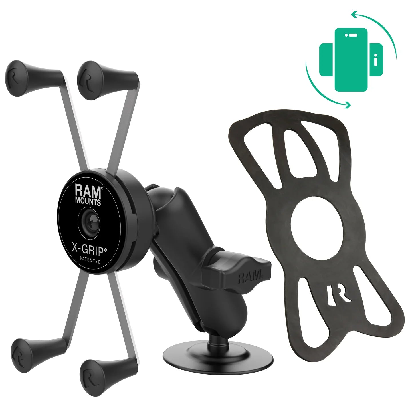 RAM MOUNTS | RAM Rotating X-Grip Large Phone Mount with Flex Adhesive Base