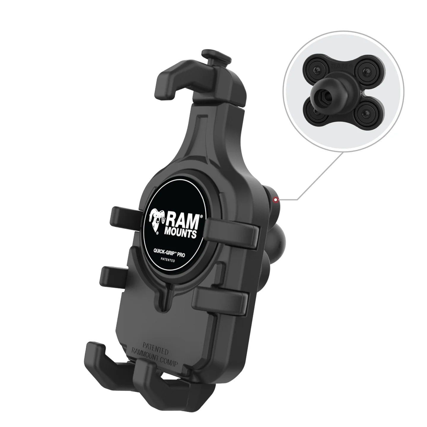 RAM MOUNTS | RAM Quick-Grip Pro Phone Holder with Ball & Vibration Damper