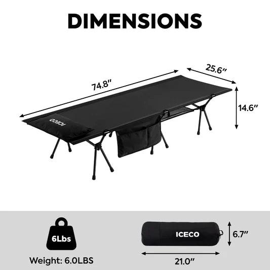 ICECO | Portable L Size Camping Cot | ICECO Outdoor