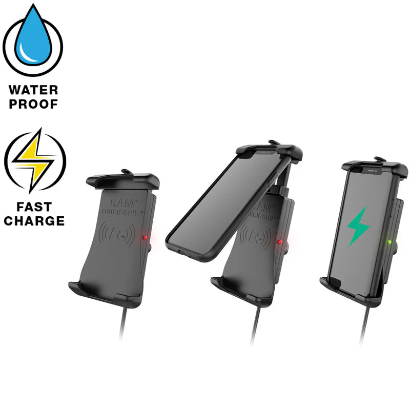RAM MOUNTS | RAM Quick-Grip 15W Waterproof Wireless Charging Suction Cup Mount