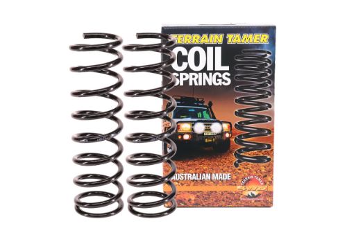 TERRAIN TAMER | Land Cruiser 70 Series LJ70/72/73/78 & KZJ70/73/78 Square Headlights From 1990 Front Coil Spring Raised Height 1.5" 66lb (TTCS-3001)