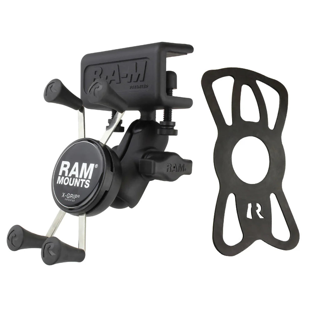 RAM MOUNTS | RAM X-Grip Phone Mount with Glare Shield Clamp Base