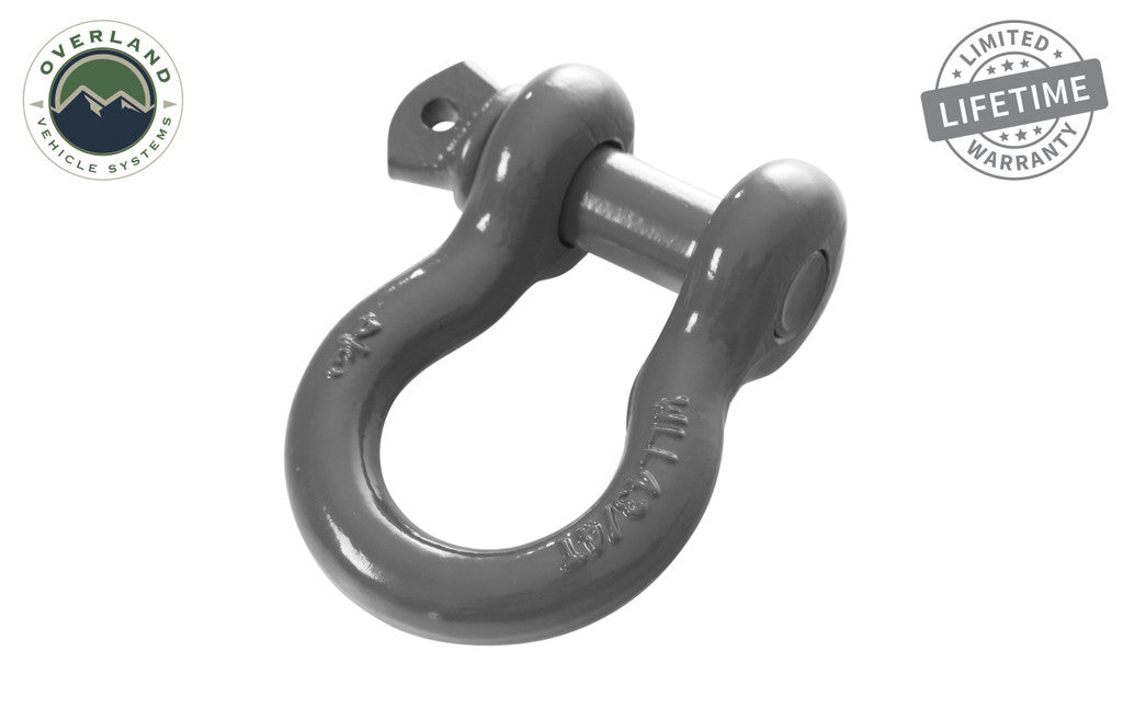 OVERLAND VEHICLE SYSTEMS | Recovery Shackle 3/4" 4.75 Ton - Gray - Sold In Pairs (19010206)