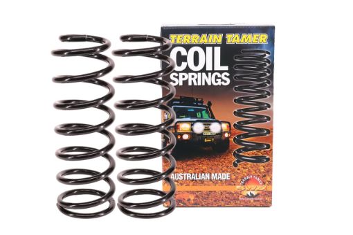 TERRAIN TAMER | Land Cruiser 70 Series LJ70/72/73/78 & KZJ70/73/78 Square Headlights From 1990 Rear Coil Spring Raised Height 1.5" 220lb Heavy Duty (TTCS-3002)