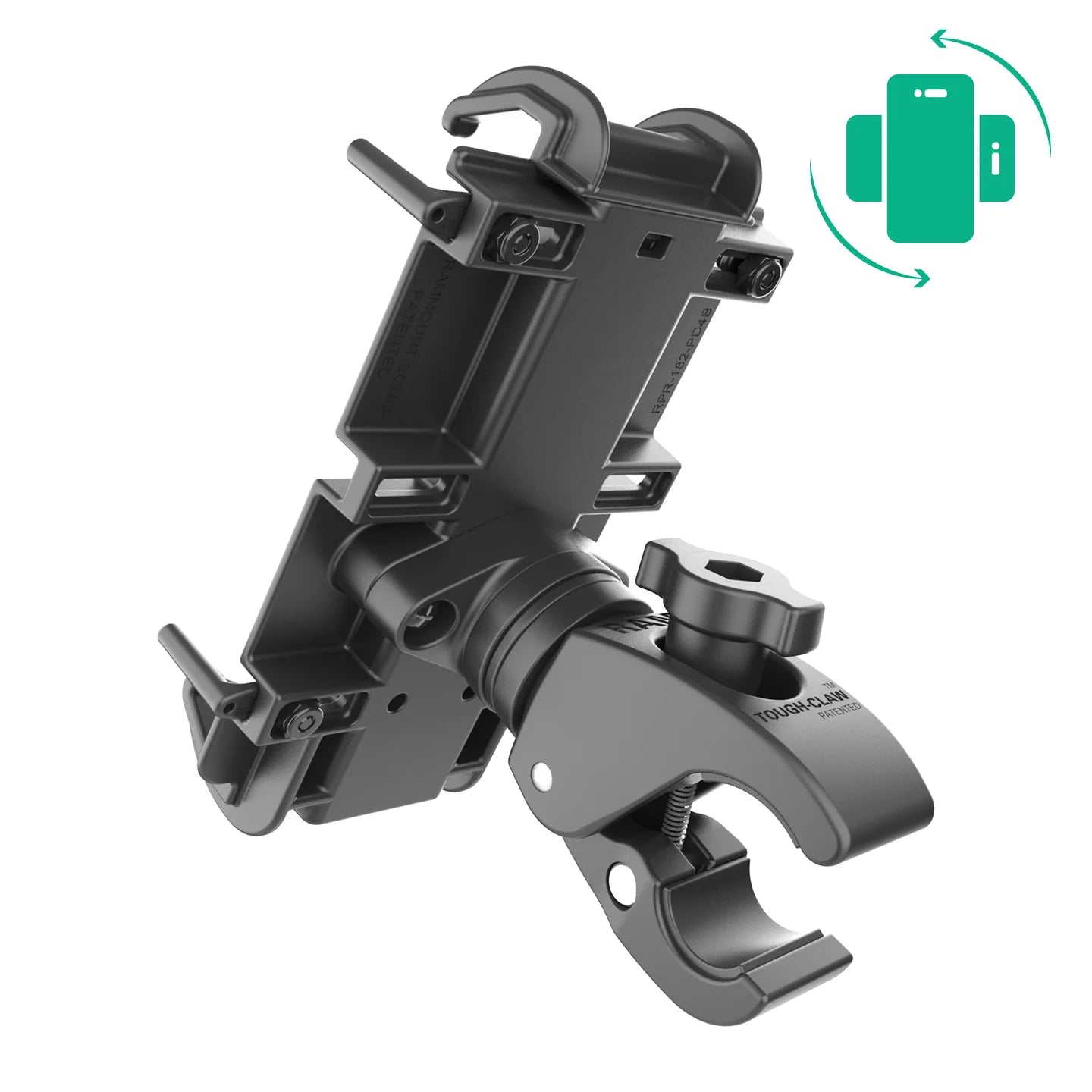 RAM MOUNTS | RAM Quick-Grip XL Phone Mount with Rotating Low-Profile Tough-Claw