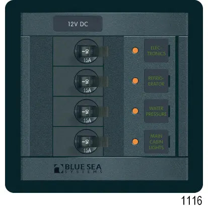 BLUE SEA SYSTEMS | 360 Panel System DC Breakers No Meters 4 Positions (189557)