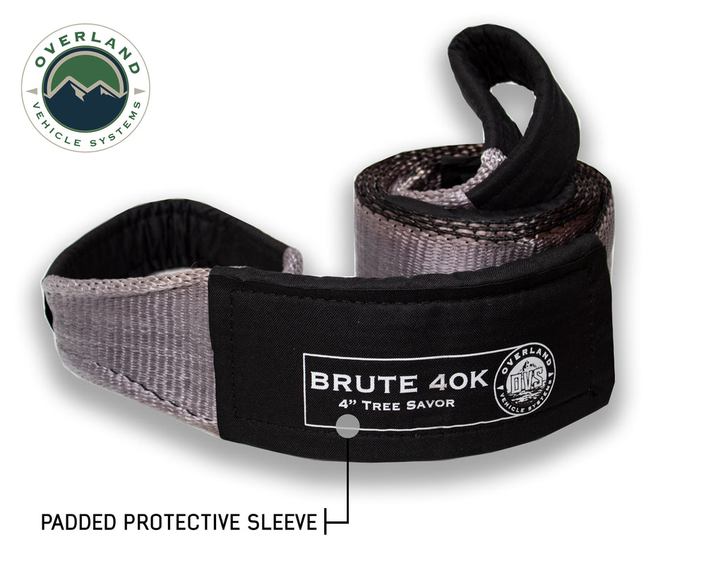 OVERLAND VEHICLE SYSTEMS | Tow Strap 40,000 lb. 4" x 8' Gray With Black Ends & Storage Bag Universal (19079916)