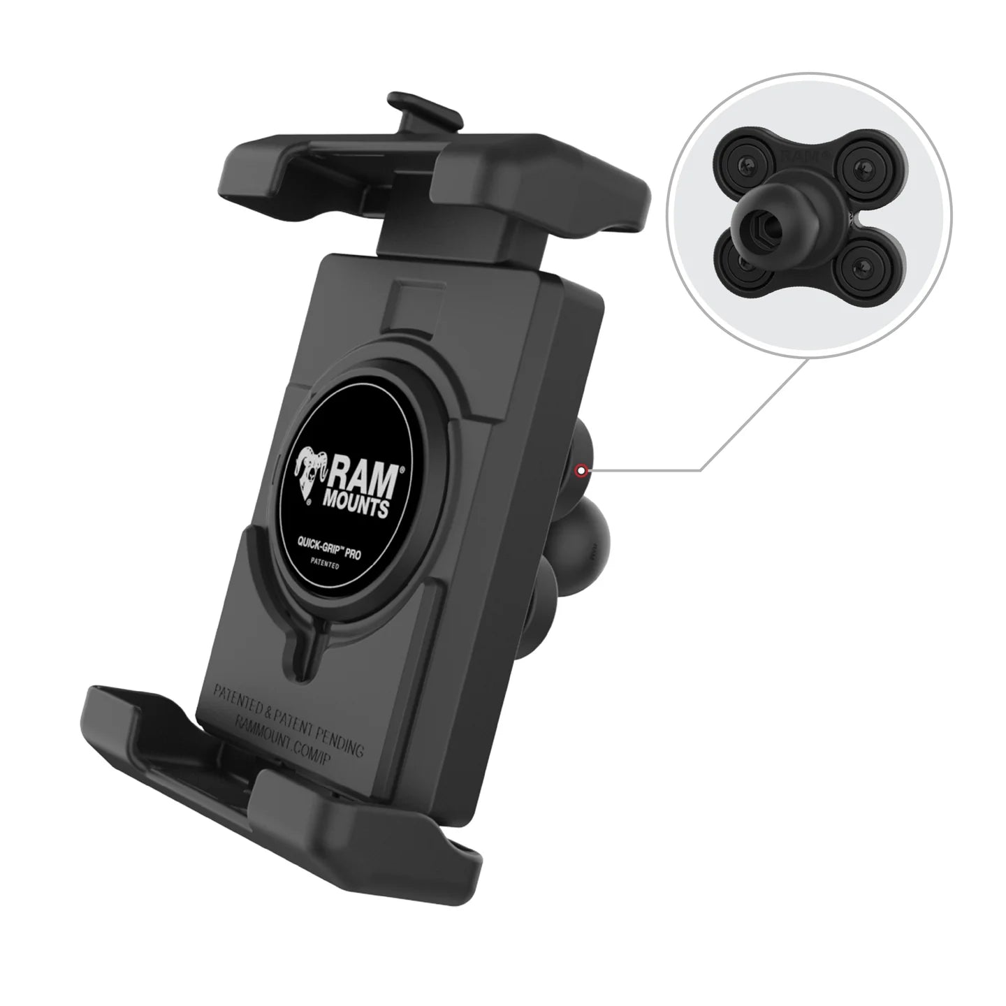 RAM MOUNTS | RAM Quick-Grip Pro XL Phone Holder with Ball & Vibration Damper
