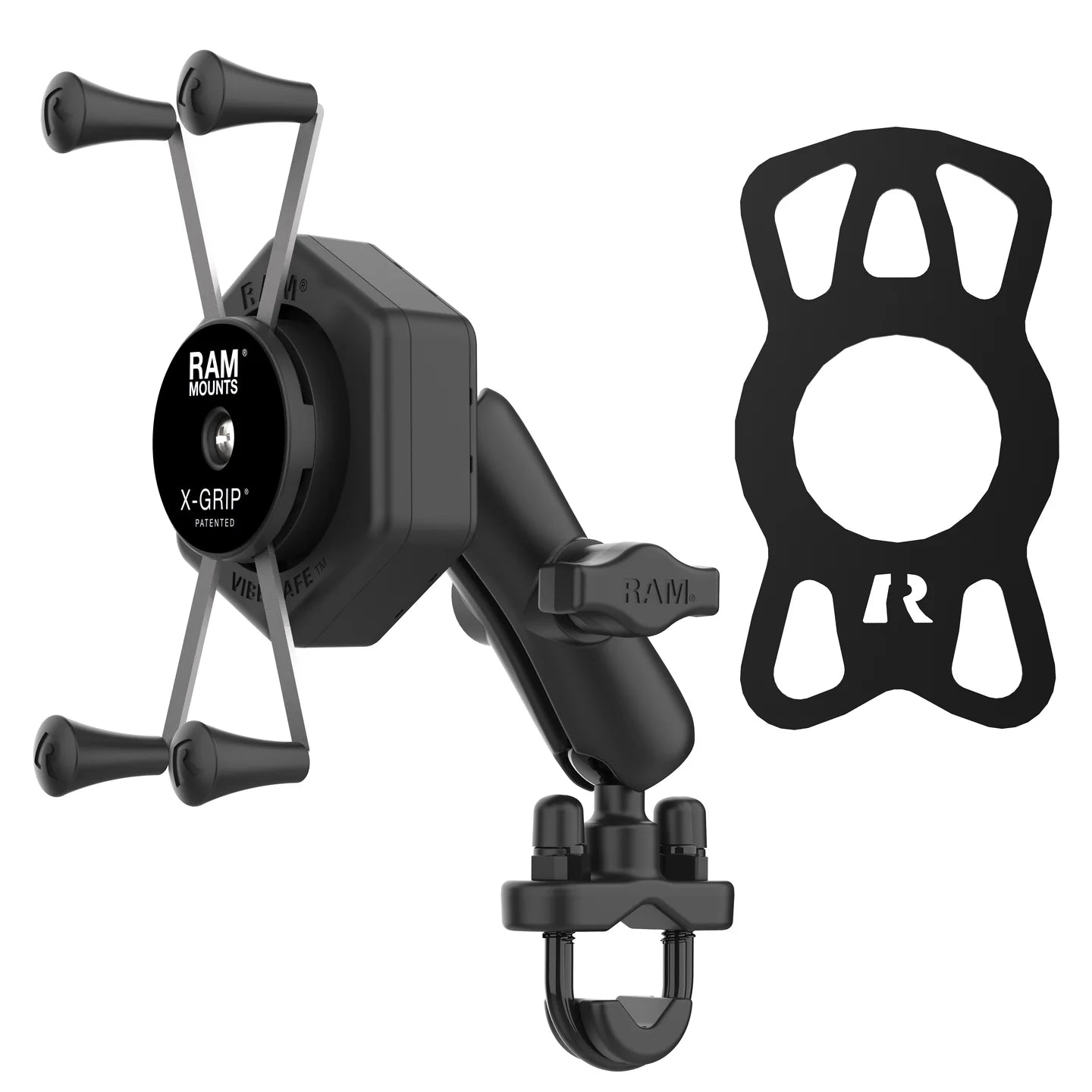 RAM MOUNTS | RAM X-Grip Large Phone Mount with Vibe-Safe & U-Bolt Base - Medium