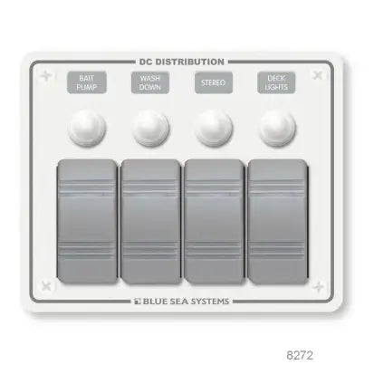 BLUE SEA SYSTEMS | DC Water Resistant White Circuit Breaker Panels (141816)