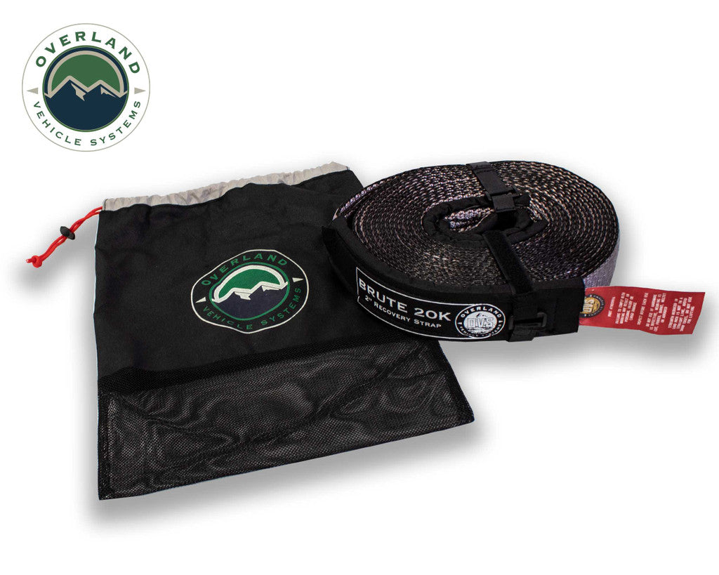 OVERLAND VEHICLE SYSTEMS | Tow Strap 20,000 lb. 2" x 30' Gray With Black Ends & Storage Bag (19059916)