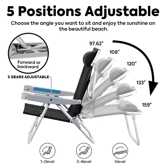 ICECO | BC75 Extra-Wide Backpack Beach Chair