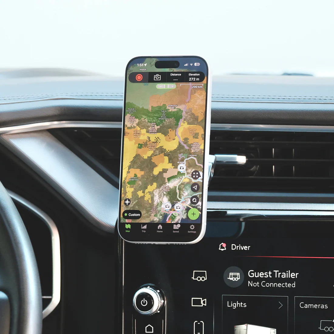 OFFROAM | GMC Sierra 1500 2022-2026 | Sierra HD 2024-2026 (AT4, AT4x, Denali, Denali Ultimate) MagSafe-compatible Phone Mount