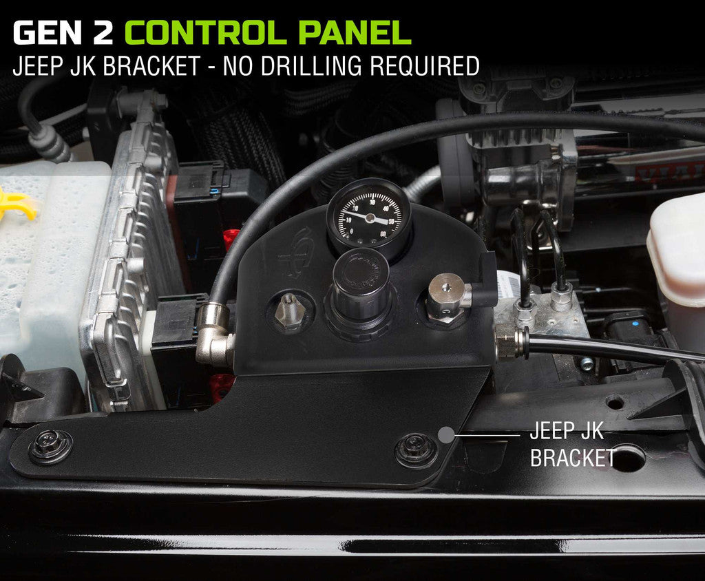 UP DOWN AIR | Jeep Wrangler JK & JKU GEN 2 4 Tire Inflation System Engine Bay Mount Driver Side Front (210-0717)
