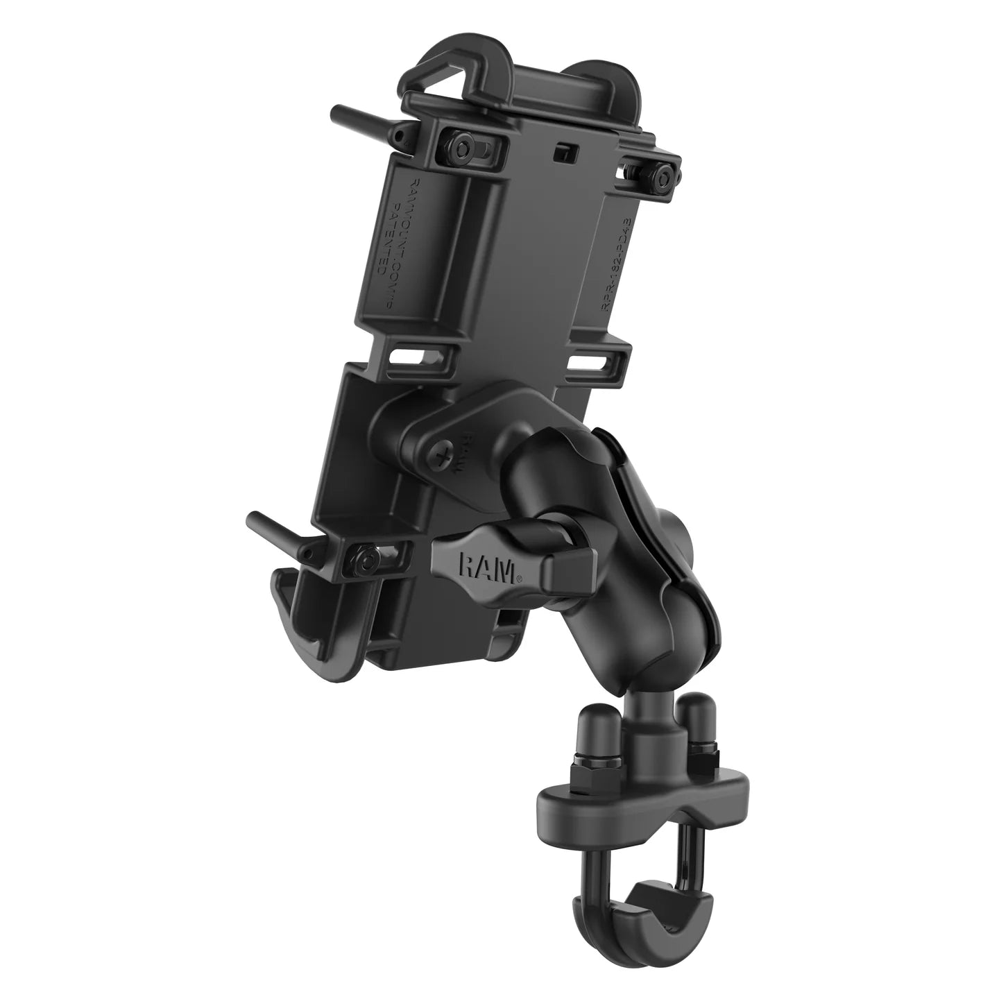 RAM MOUNTS | RAM Quick-Grip XL Phone Mount with Handlebar U-Bolt Base - Short