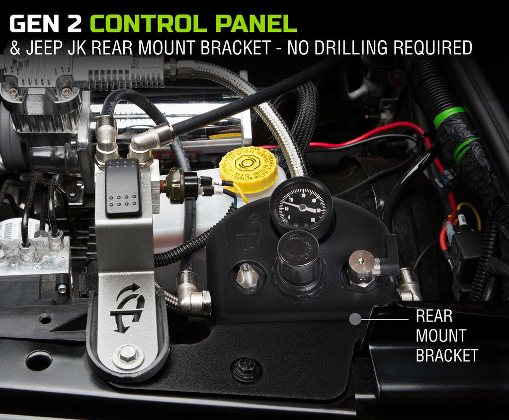 UP DOWN AIR | Jeep Wrangler JK & JKU GEN 4 Tire Inflation System Engine Bay Mount Driver Side Rear (269-0717)