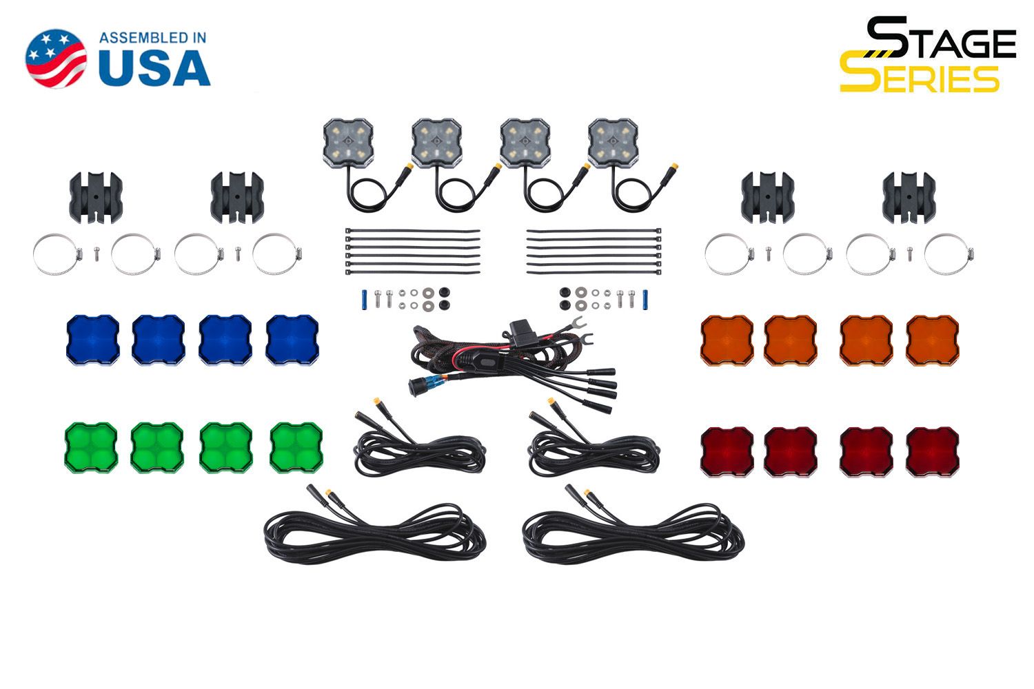 DIODE DYNAMICS | Stage Series Universal Rock Light SXS Installer Kit (4-Pack)