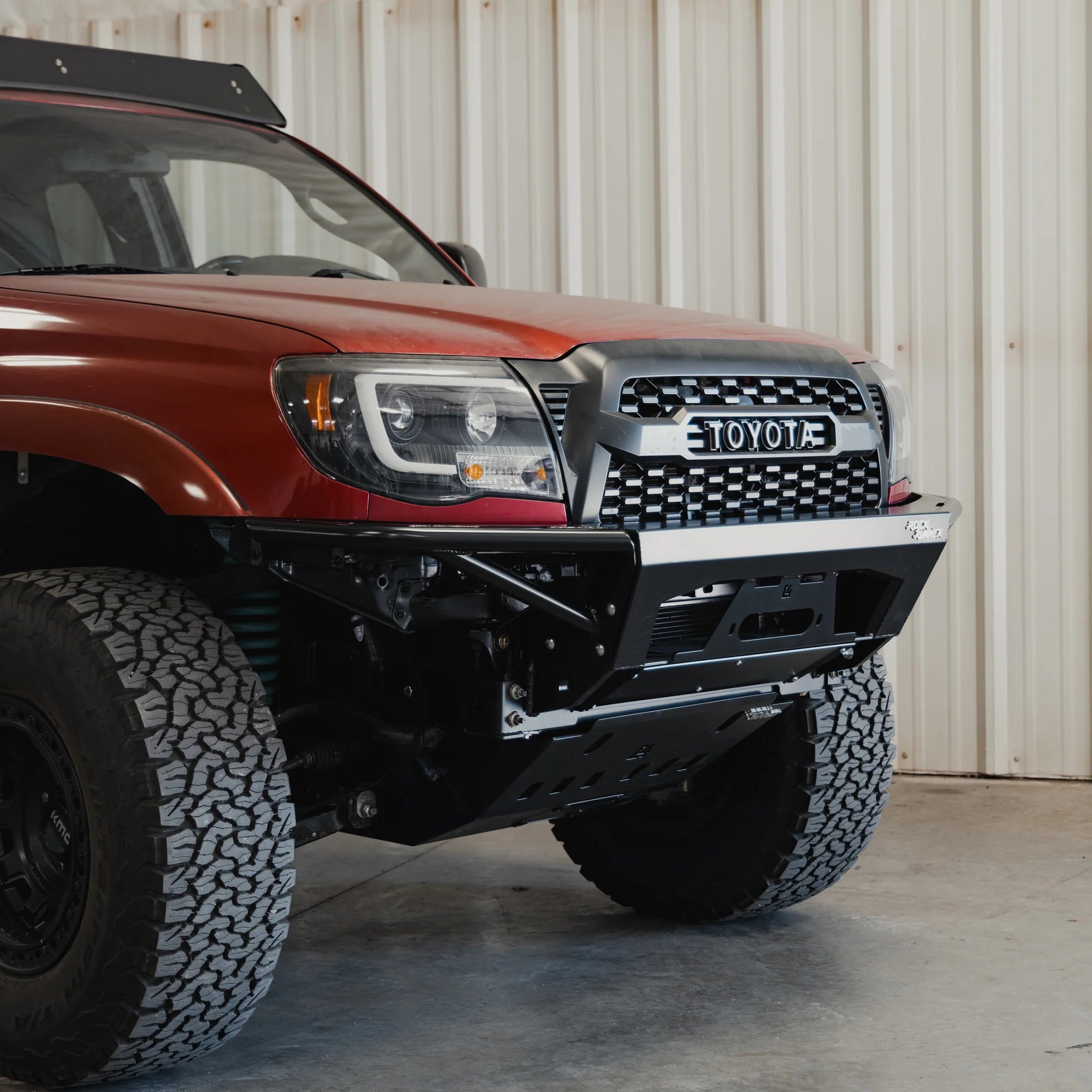 C4 FABRICATION | Tacoma 2nd Gen Rock Runner Front Bumper with Low Bull Bar