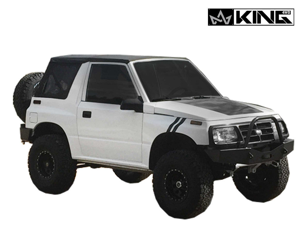 KING 4WD | Premium Replacement Soft Top, Black Diamond With Tinted Windows - 1986-1994 Suzuki Sidekick GEO Tracker (14011135)