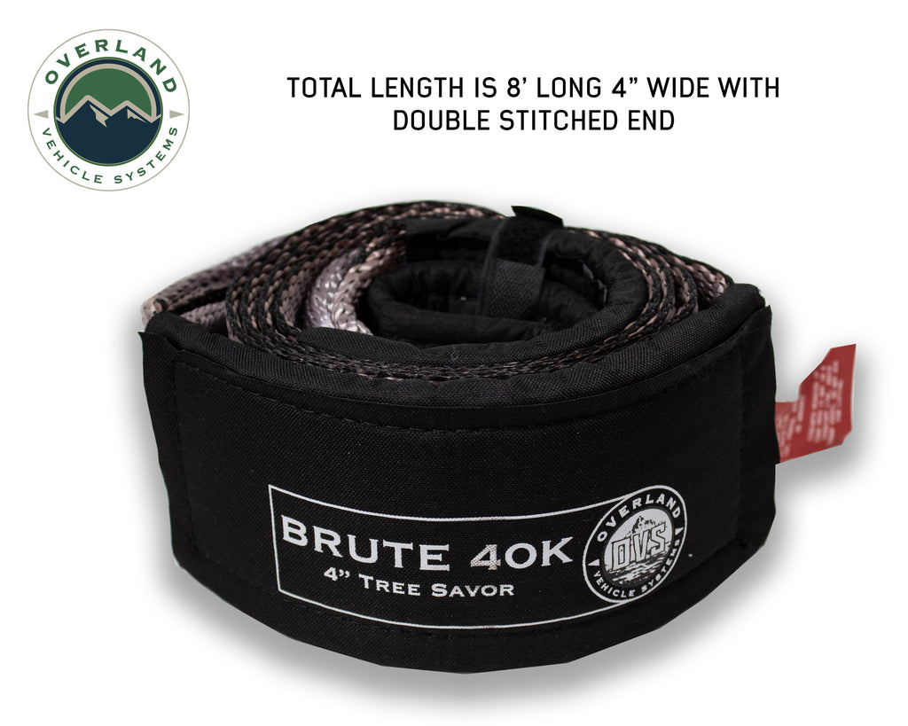 OVERLAND VEHICLE SYSTEMS | Tow Strap 40,000 lb. 4" x 8' Gray With Black Ends & Storage Bag Universal (19079916)