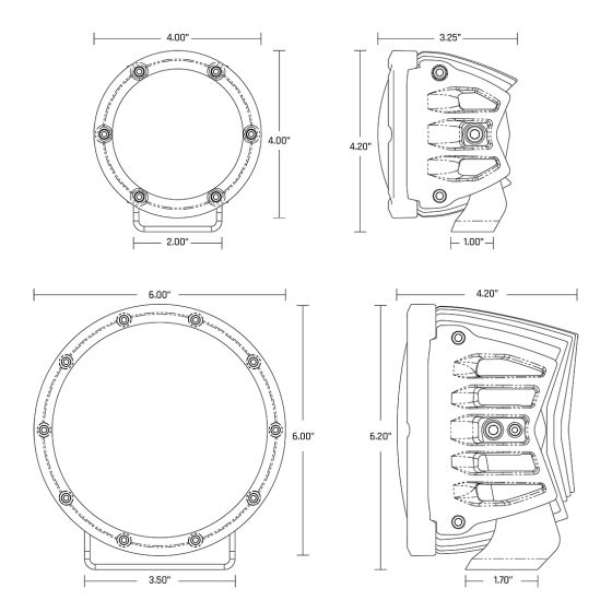 RIGID INDUSTRIES | 360-Series 4 Inch Led Off-Road Spot Optic with Blu Backlight | Pair (36115)