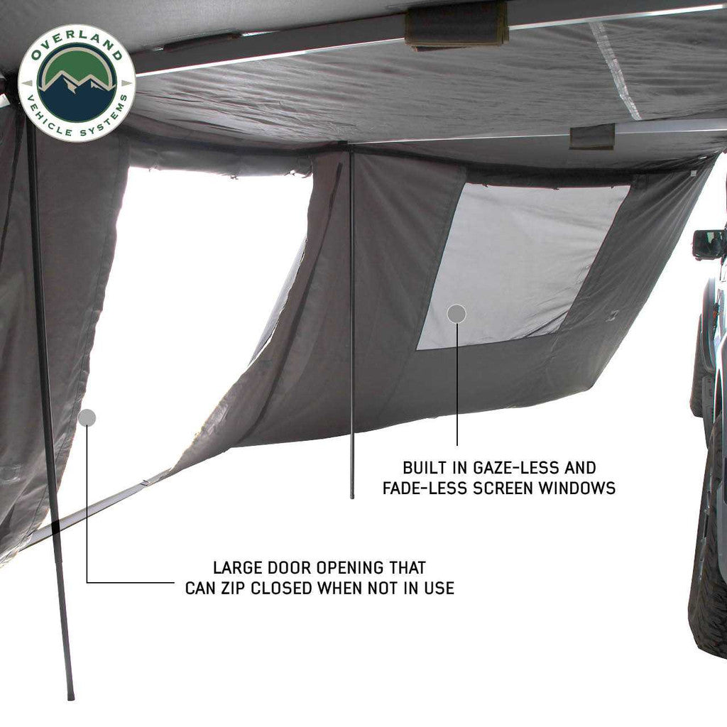 OVERLAND VEHICLE SYSTEMS | Nomadic Awning 270 for Driver Side Wall 1 With Door and Window (18099910)