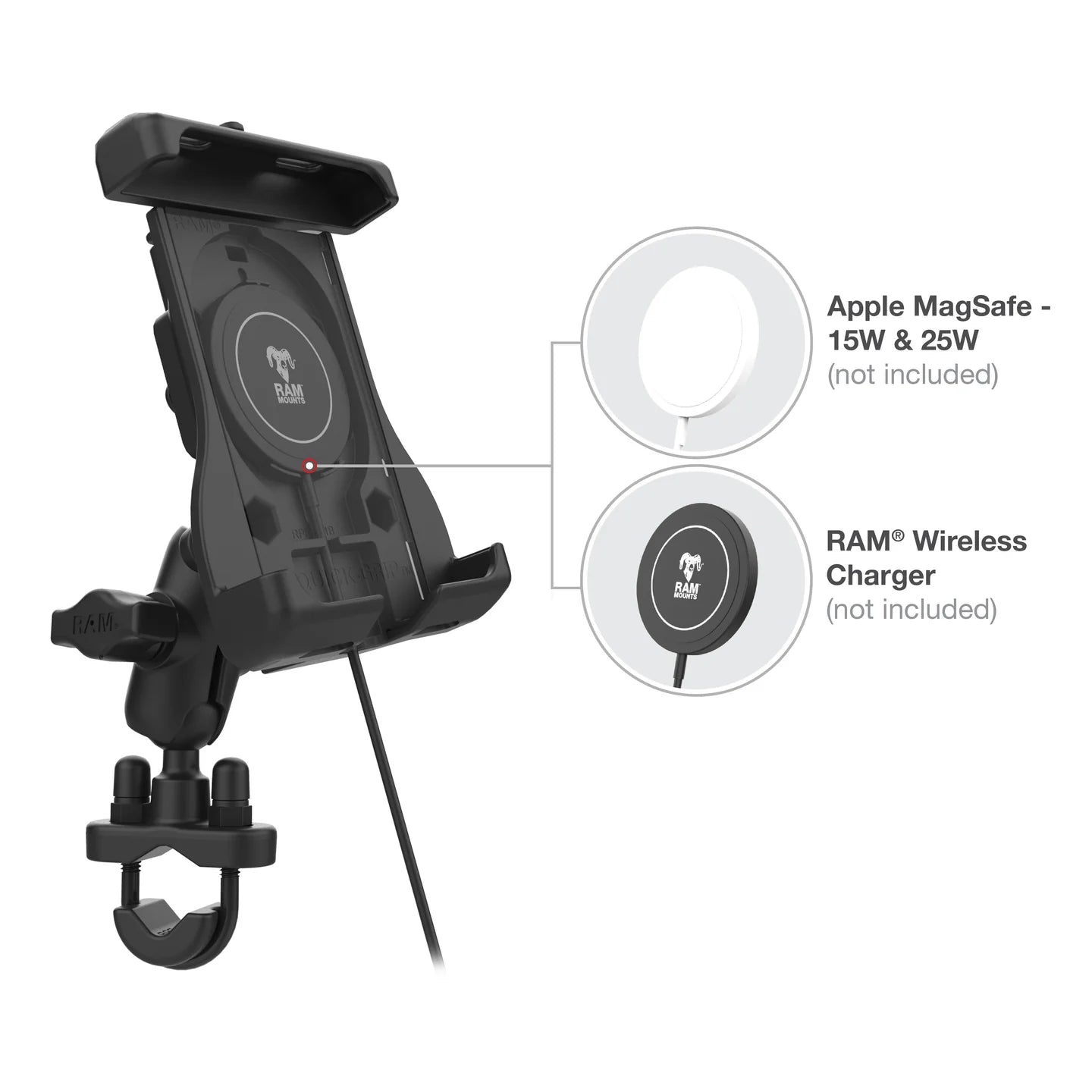 RAM MOUNTS | RAM Quick-Grip Handlebar Mount for for iPhone 12 Series + MagSafe