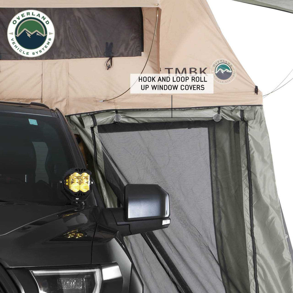 OVERLAND VEHICLE SYSTEMS | LD TMBK Roof Top Tent Annex Green Base With Black Floor & Travel Cover (18019833)