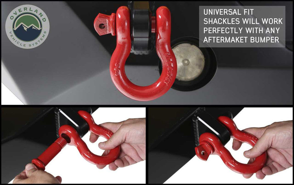 OVERLAND VEHICLE SYSTEMS | Recovery Shackle 3/4" 4.75 Ton Red (19019904)