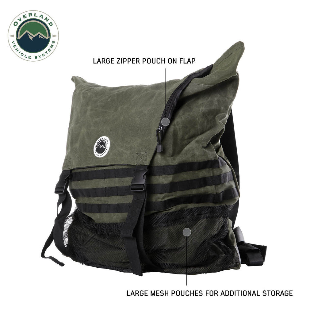 OVERLAND VEHICLE SYSTEMS | Extra Large Trash Bag Tire Mount - #16 Waxed Canvas Universal (21099941)