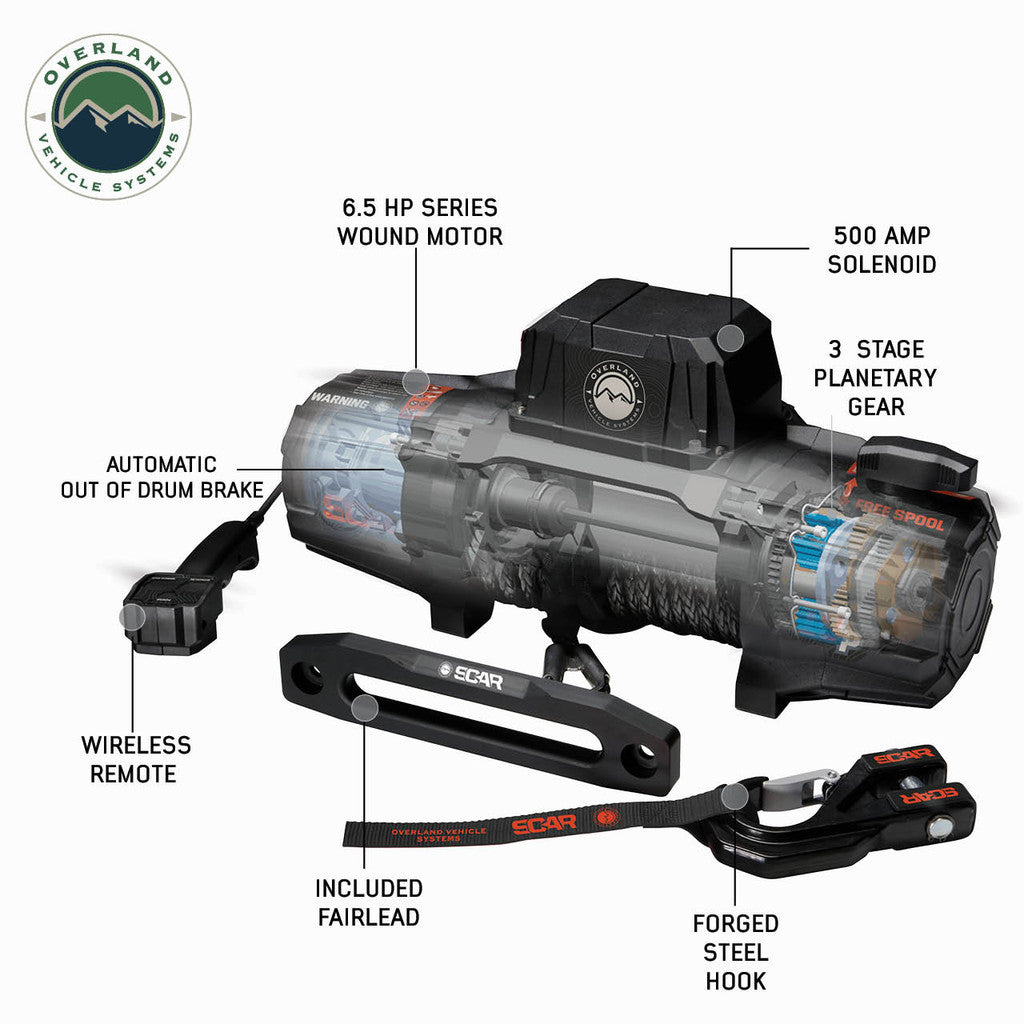 OVERLAND VEHICLE SYSTEMS | SCAR 12 Winch 12000 lbs (19119901)