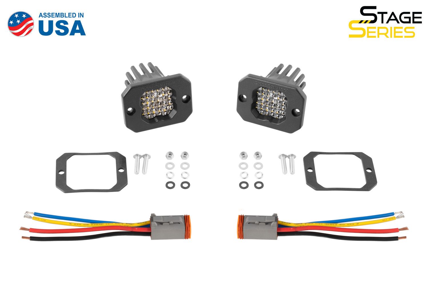 DIODE DYNAMICS | Stage Series C1R White Flood Flush Mount LED Pod (Pair)